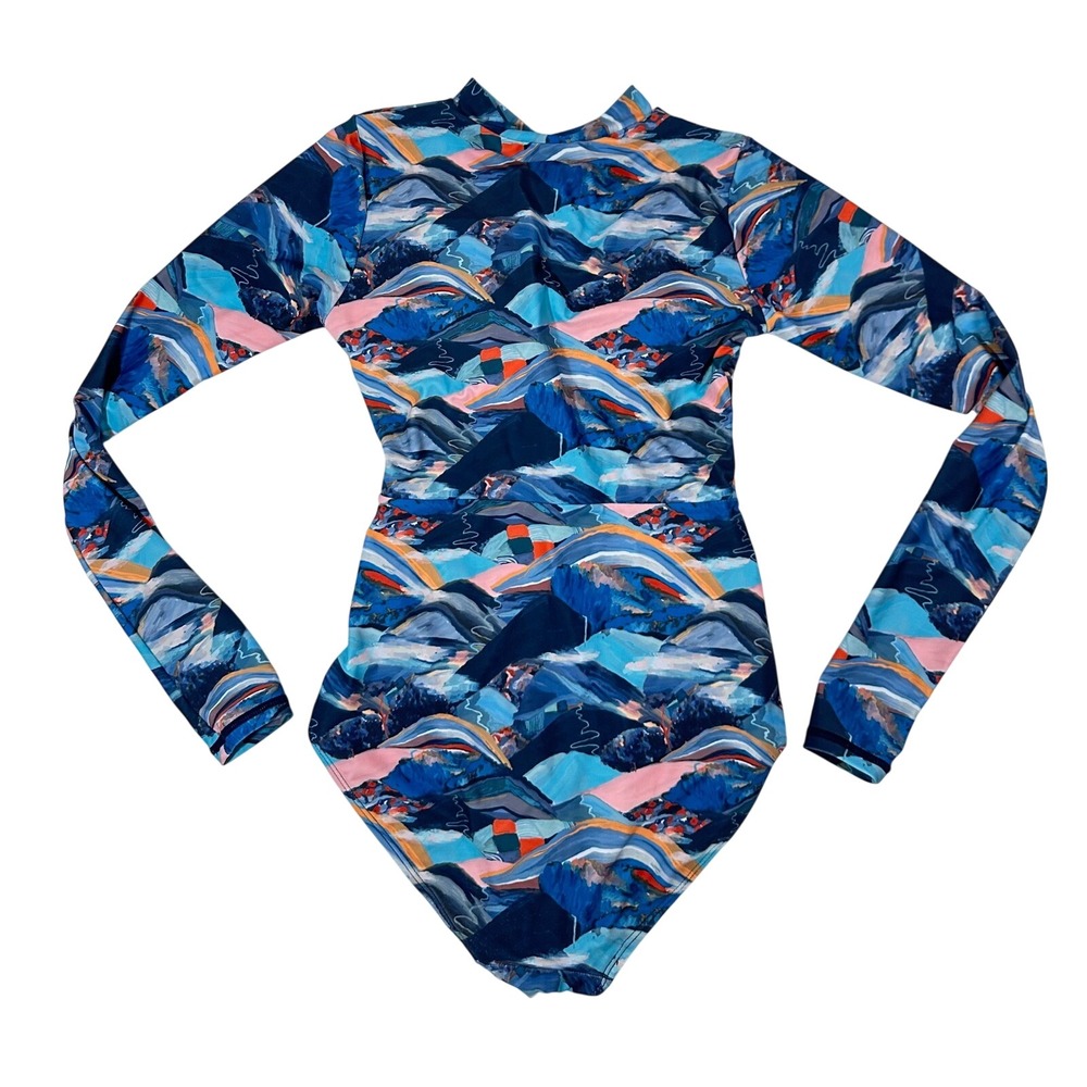 AXESEA Womens Feeling Nature Front Zip One Piece Swimsuit size 6 - Picture 2 of 4